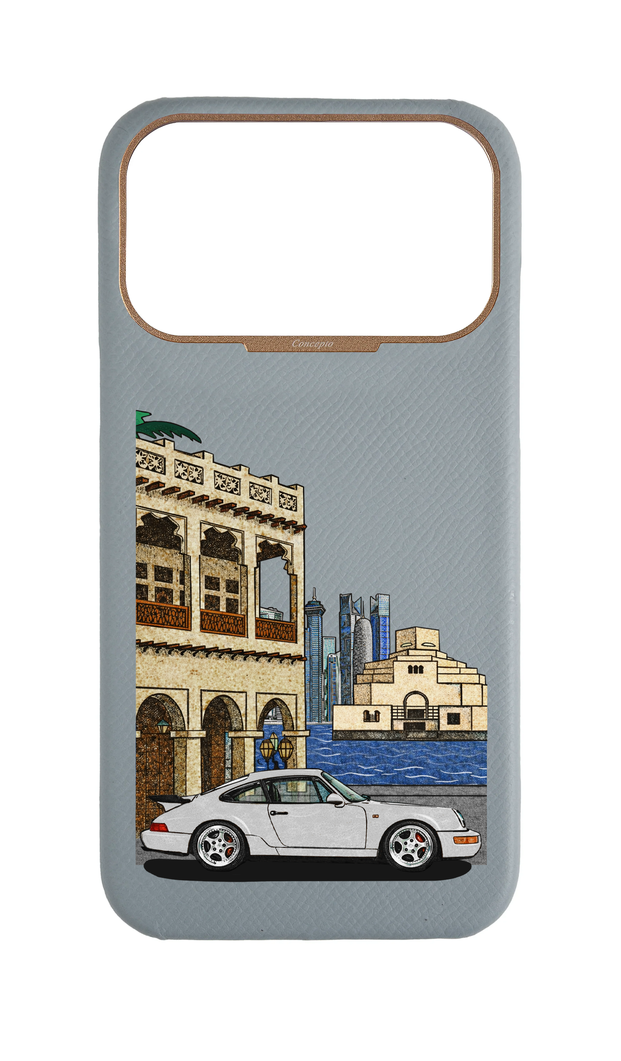 Light Blue Grey Strapless Case - Qatar Retro