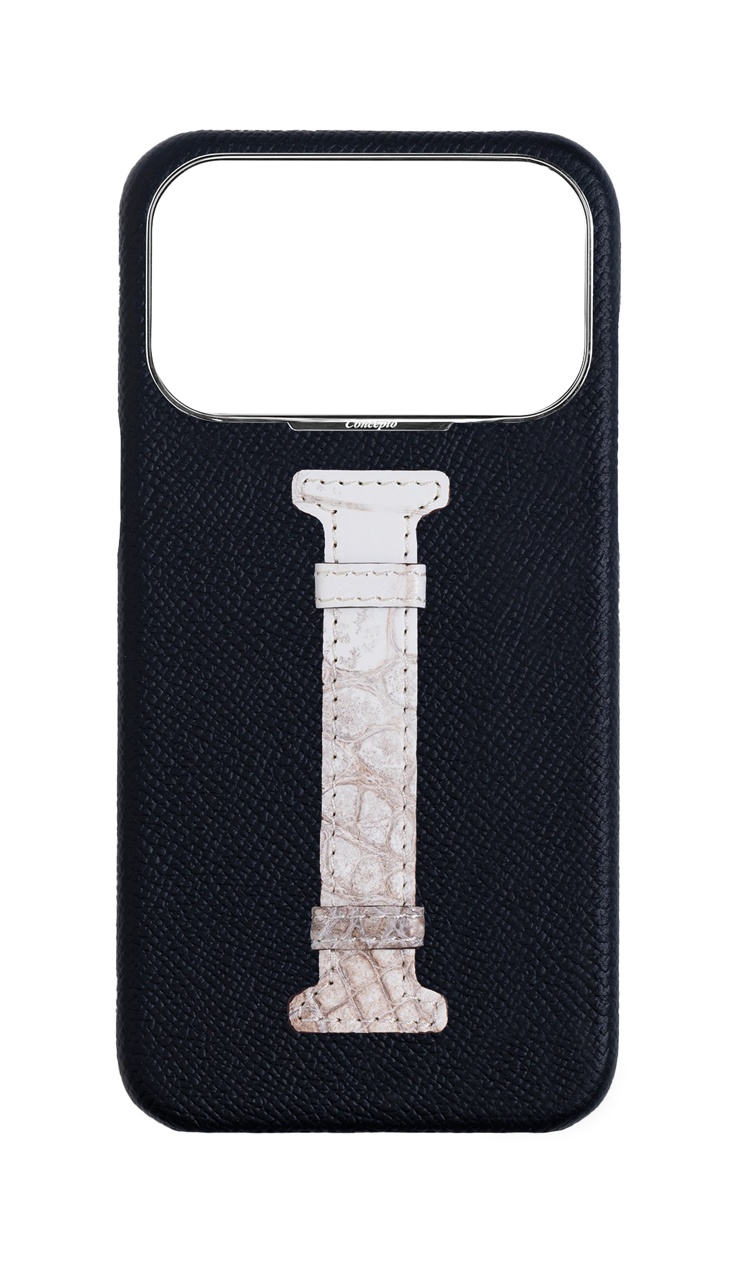 Black Himalayan Exotic Crocodile Middle Strap Case