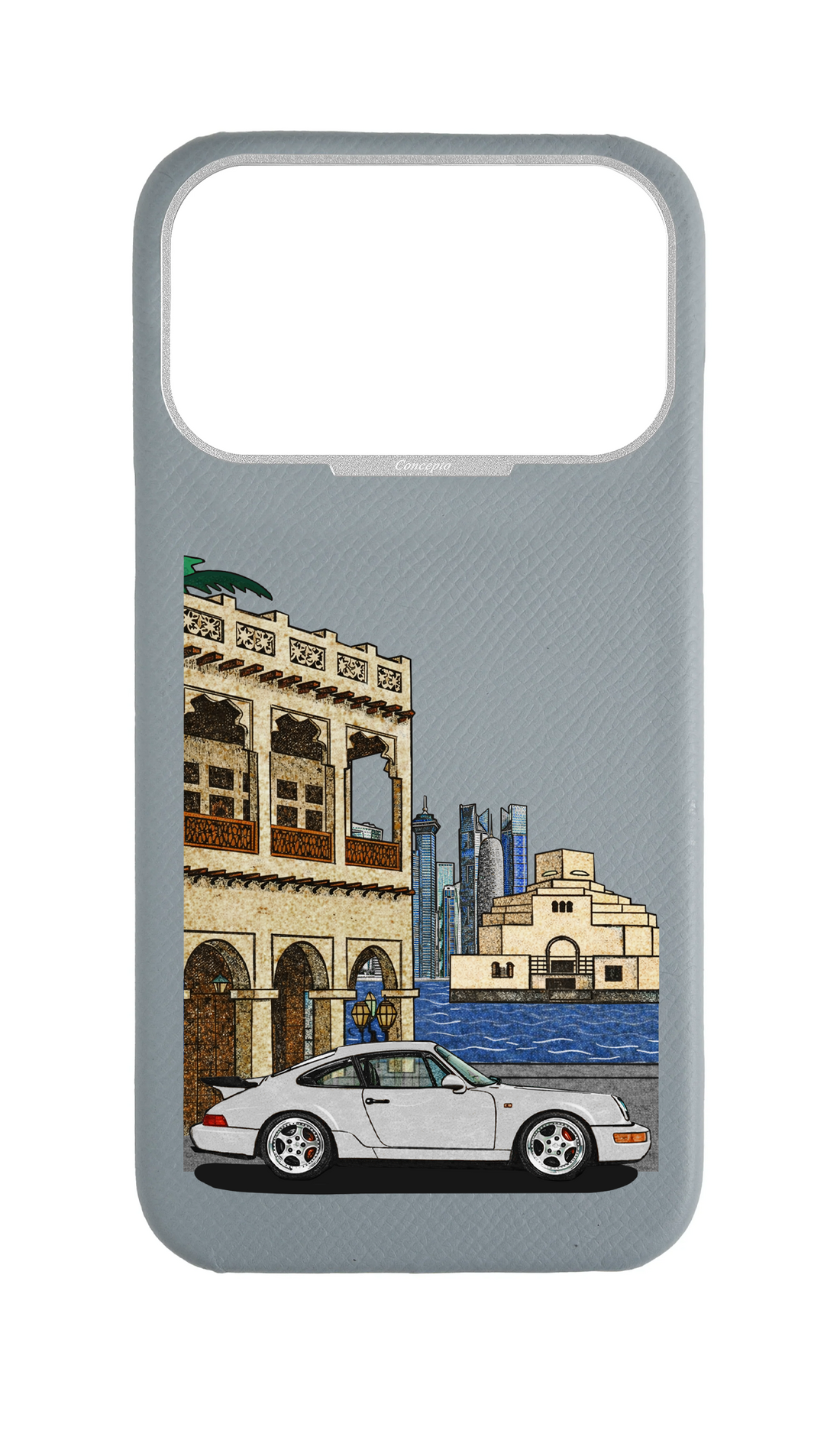 Light Blue Grey Strapless Case - Qatar Retro