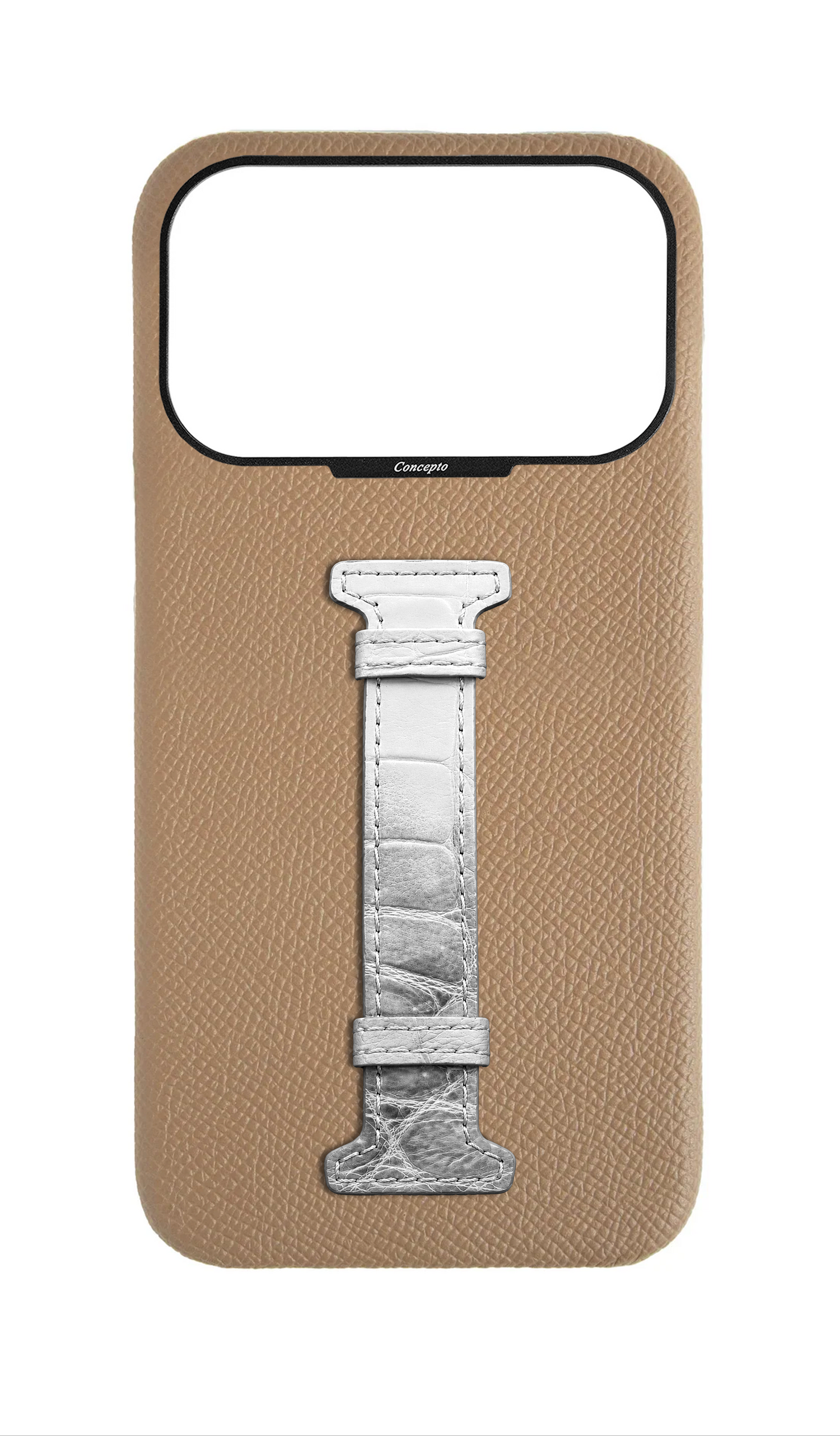 Beige Himalayan Exotic Crocodile Middle Strap Case