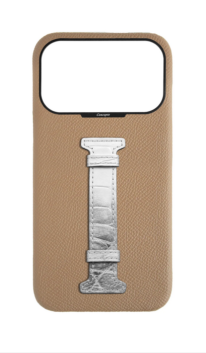 Beige Himalayan Exotic Crocodile Middle Strap Case