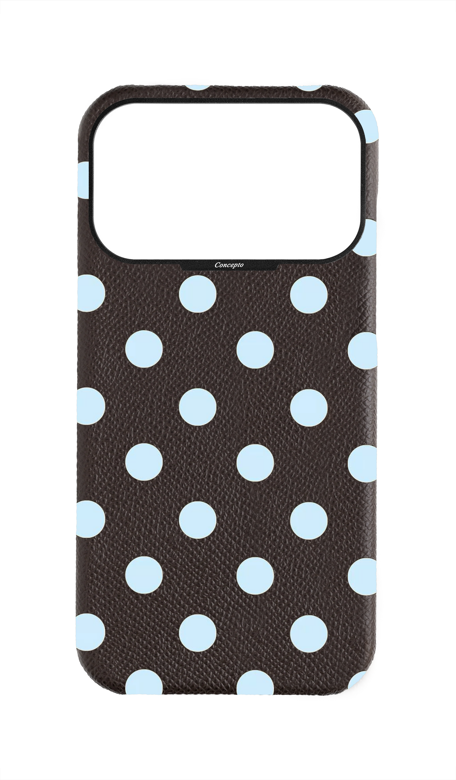 Brown Strapless Epsom Case - Polka Dots