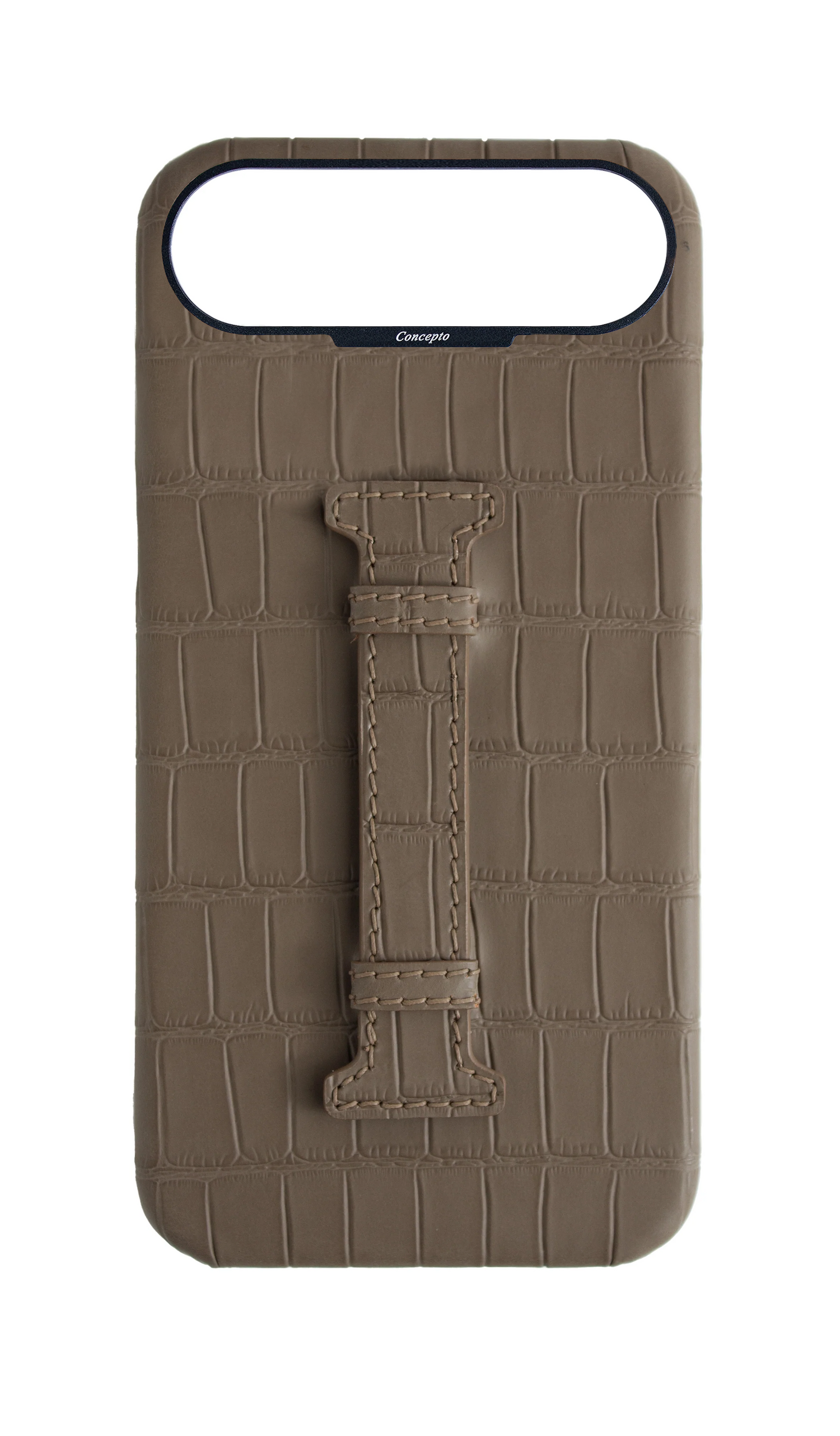 Matte Dark Taupe Embossed Crocodile Case