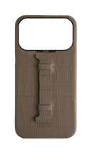 Matte Dark Taupe Embossed Crocodile Case