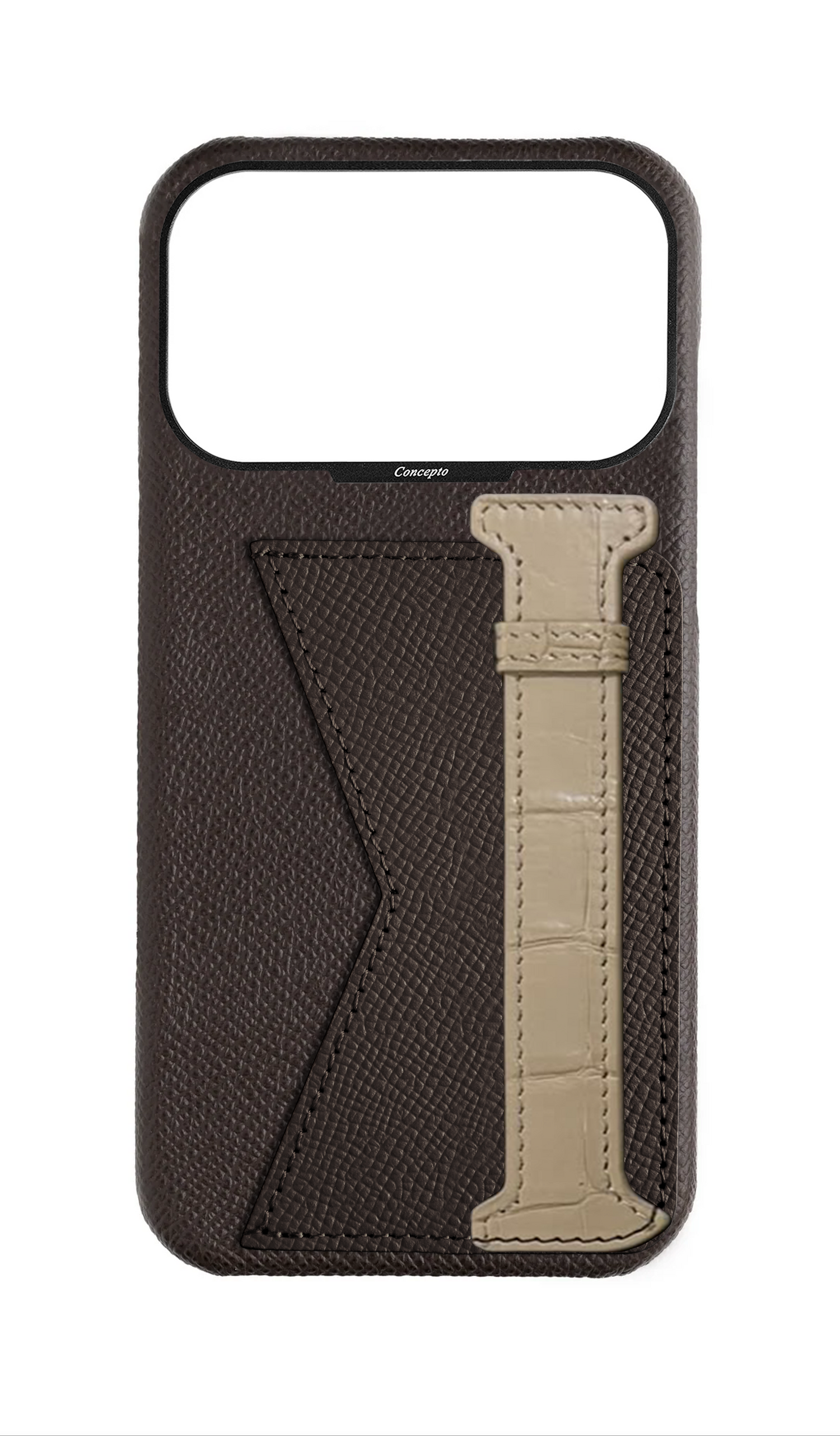 Brown / Beige Exotic Crocodile Duo Case