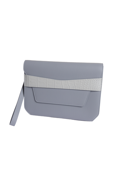 The Portfolio - Dove Grey / Pearl Crocodile Belt