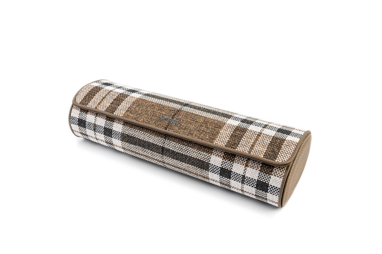 Brown Plaid Watch Roll