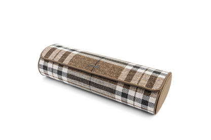 Brown Plaid Watch Roll