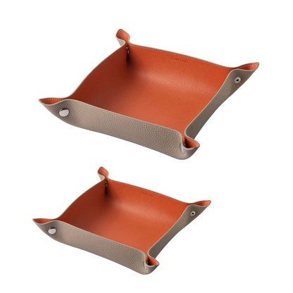 Beige / Salmon Leather Tray