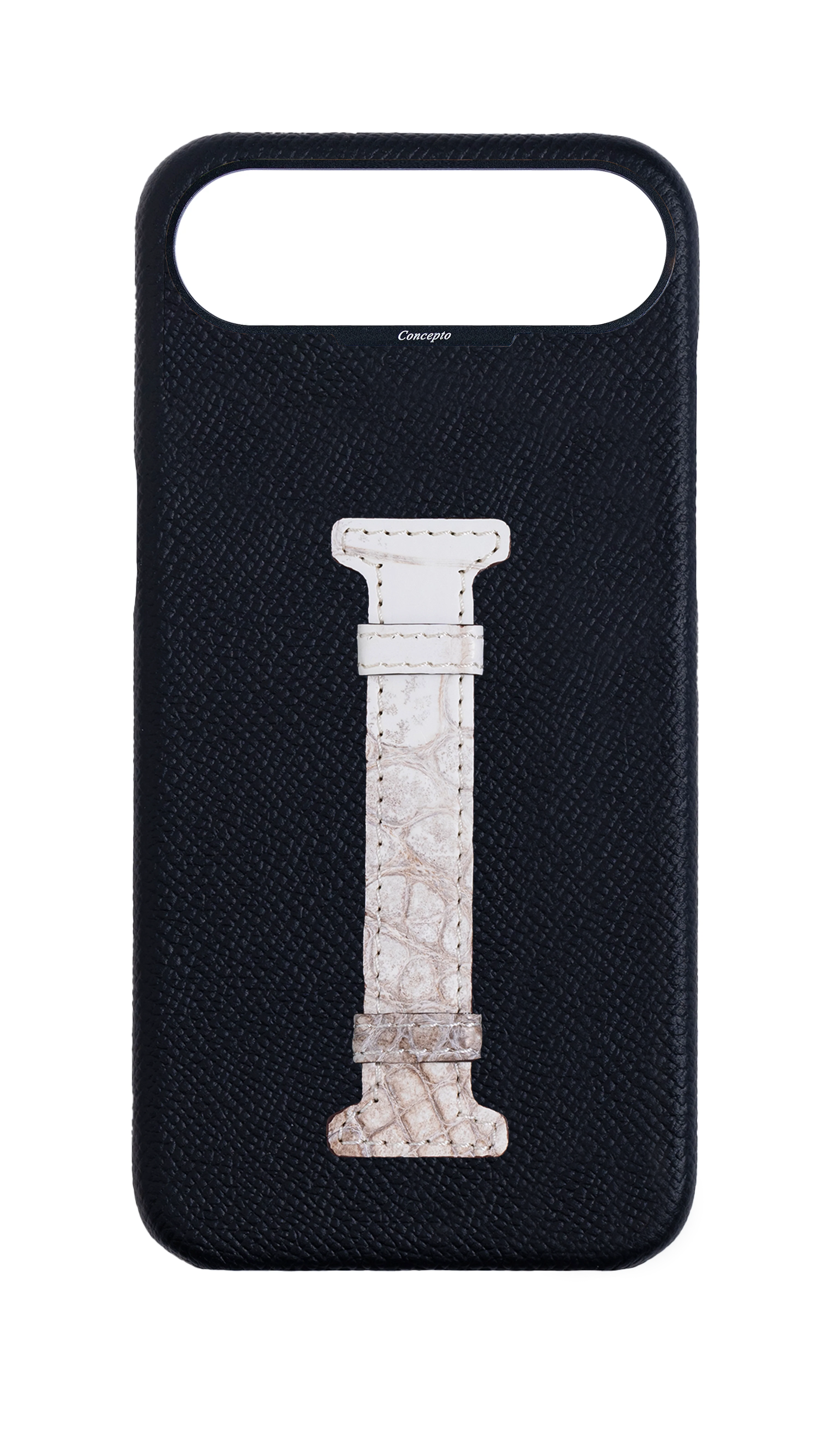 Black Himalayan Exotic Crocodile Middle Strap Case