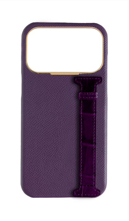 Deep Purple Exotic Crocodile Side Strap Case