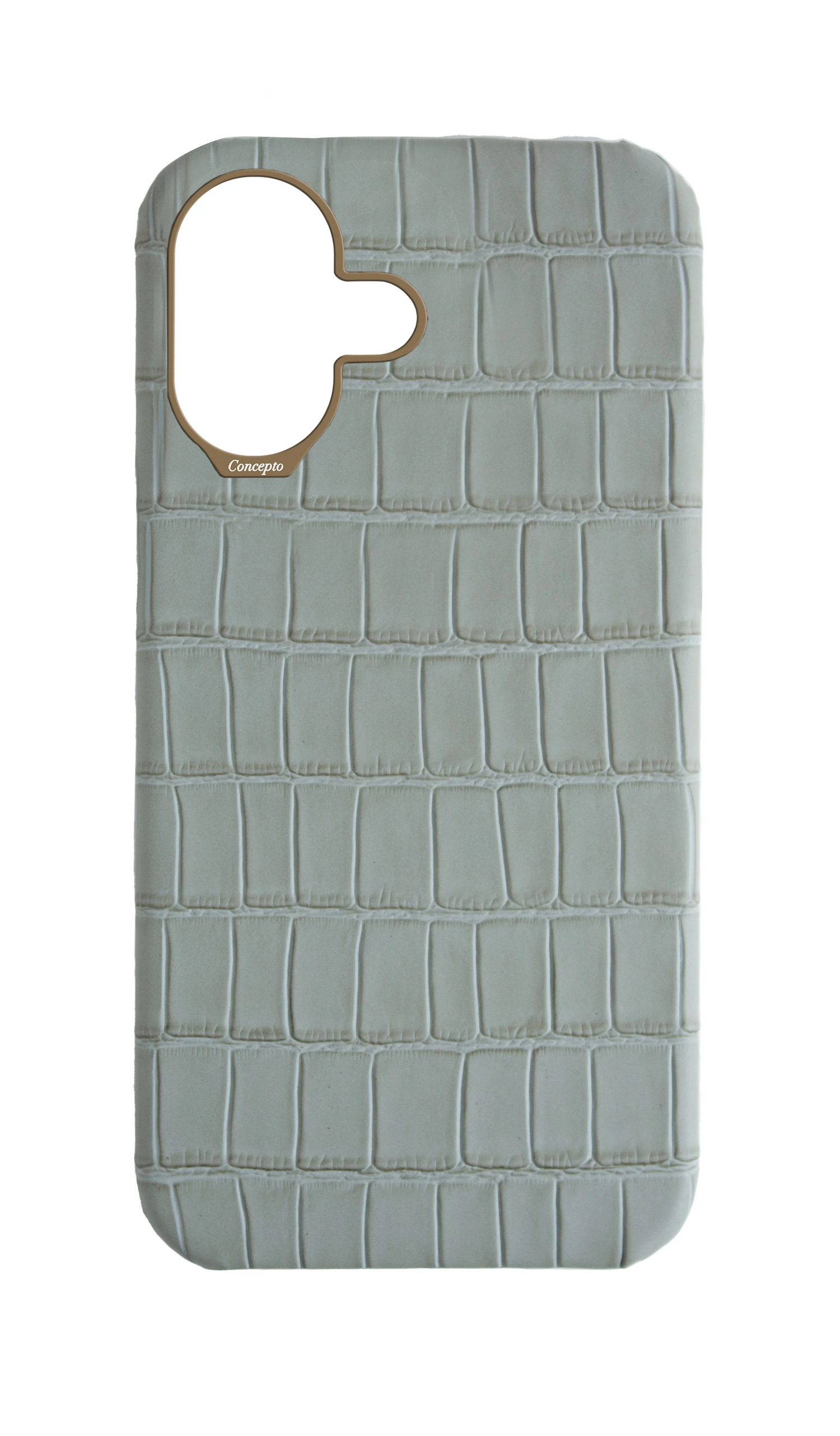 Matte Grey Strapless Embossed Crocodile Case