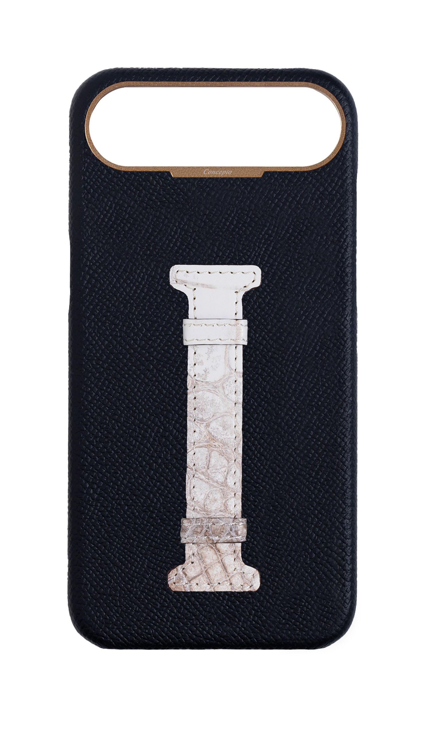 Black Himalayan Exotic Crocodile Middle Strap Case