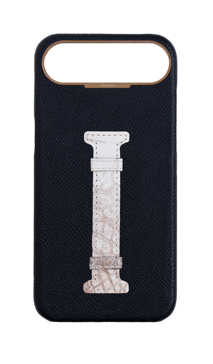 Black Himalayan Exotic Crocodile Middle Strap Case