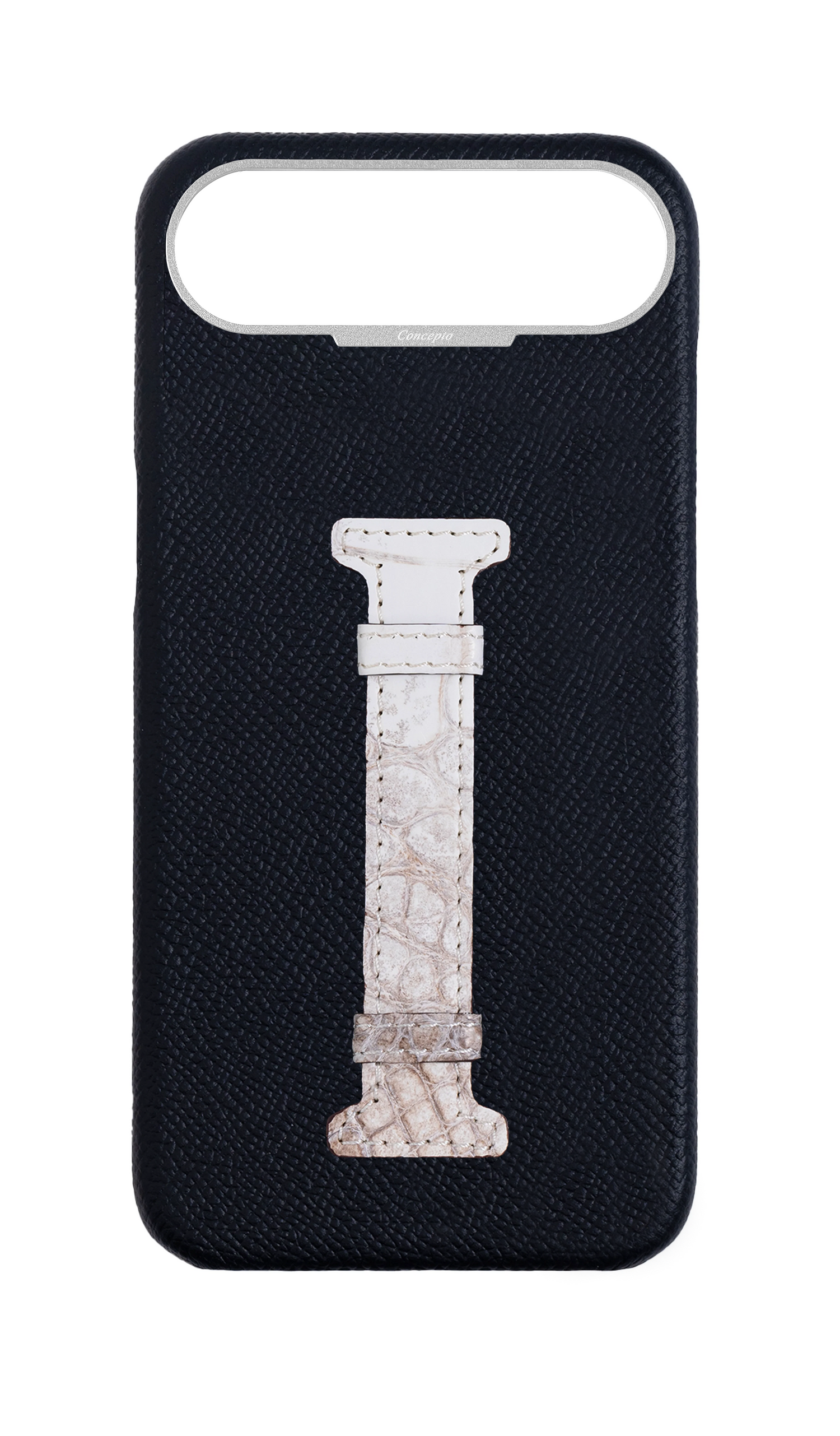 Black Himalayan Exotic Crocodile Middle Strap Case