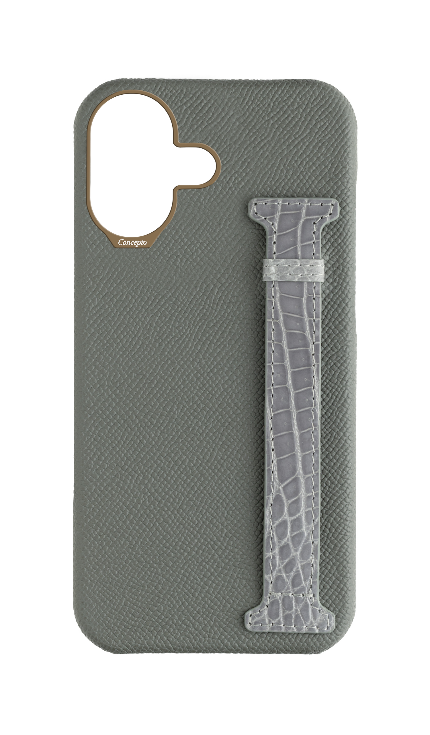 Grey Exotic Crocodile Side Strap Case