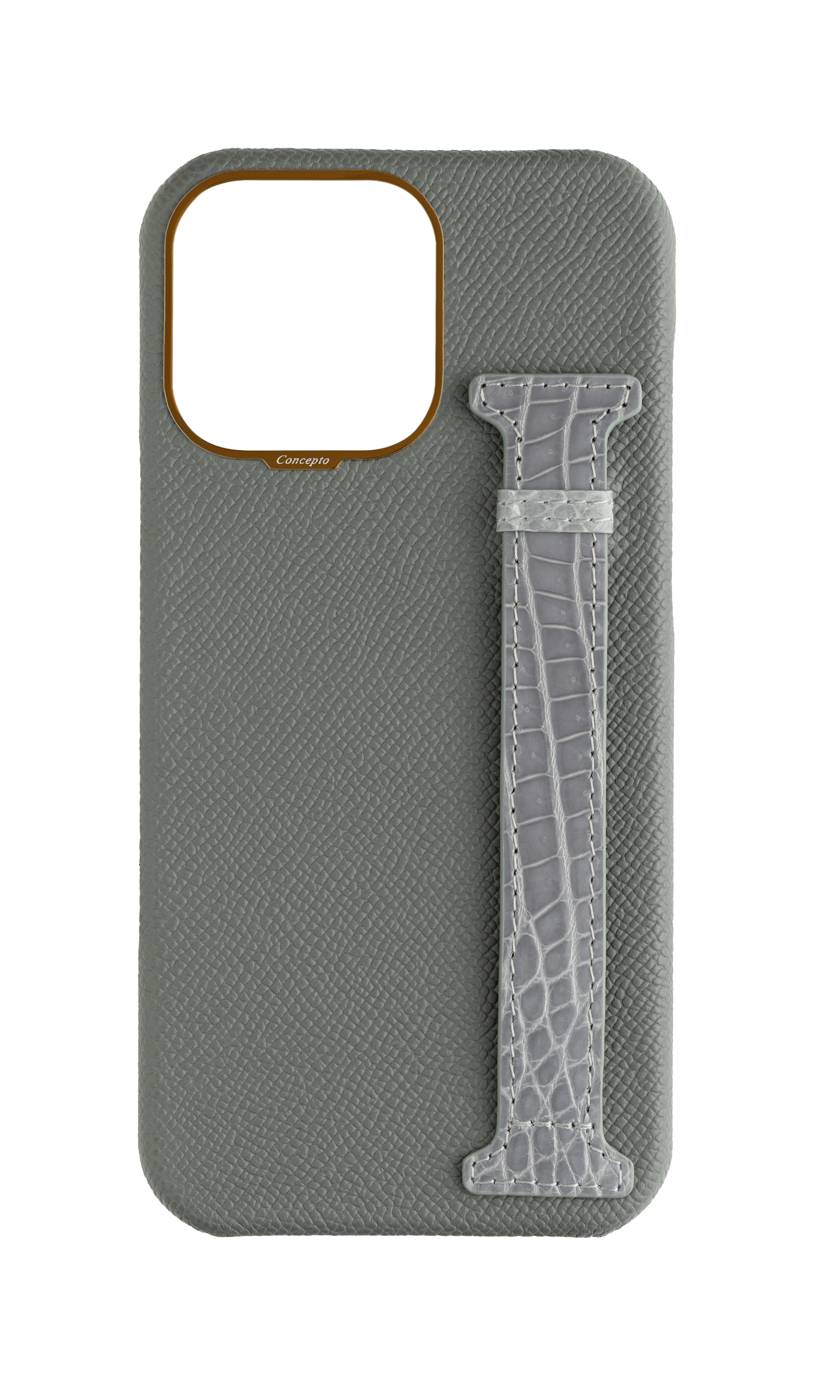 Grey Exotic Crocodile Side Strap Case