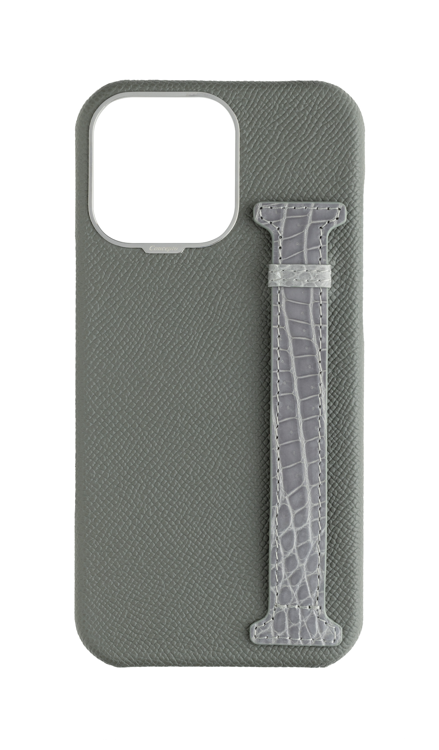 Grey Exotic Crocodile Side Strap Case