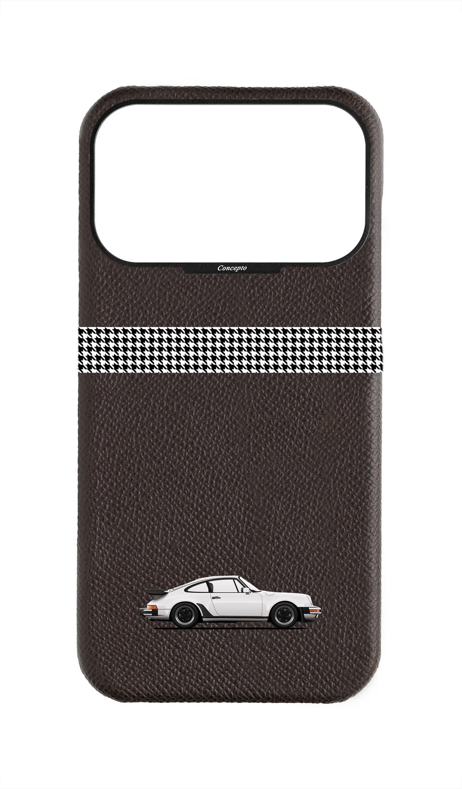 Brown Strapless Epsom Case - Retro Sport Design
