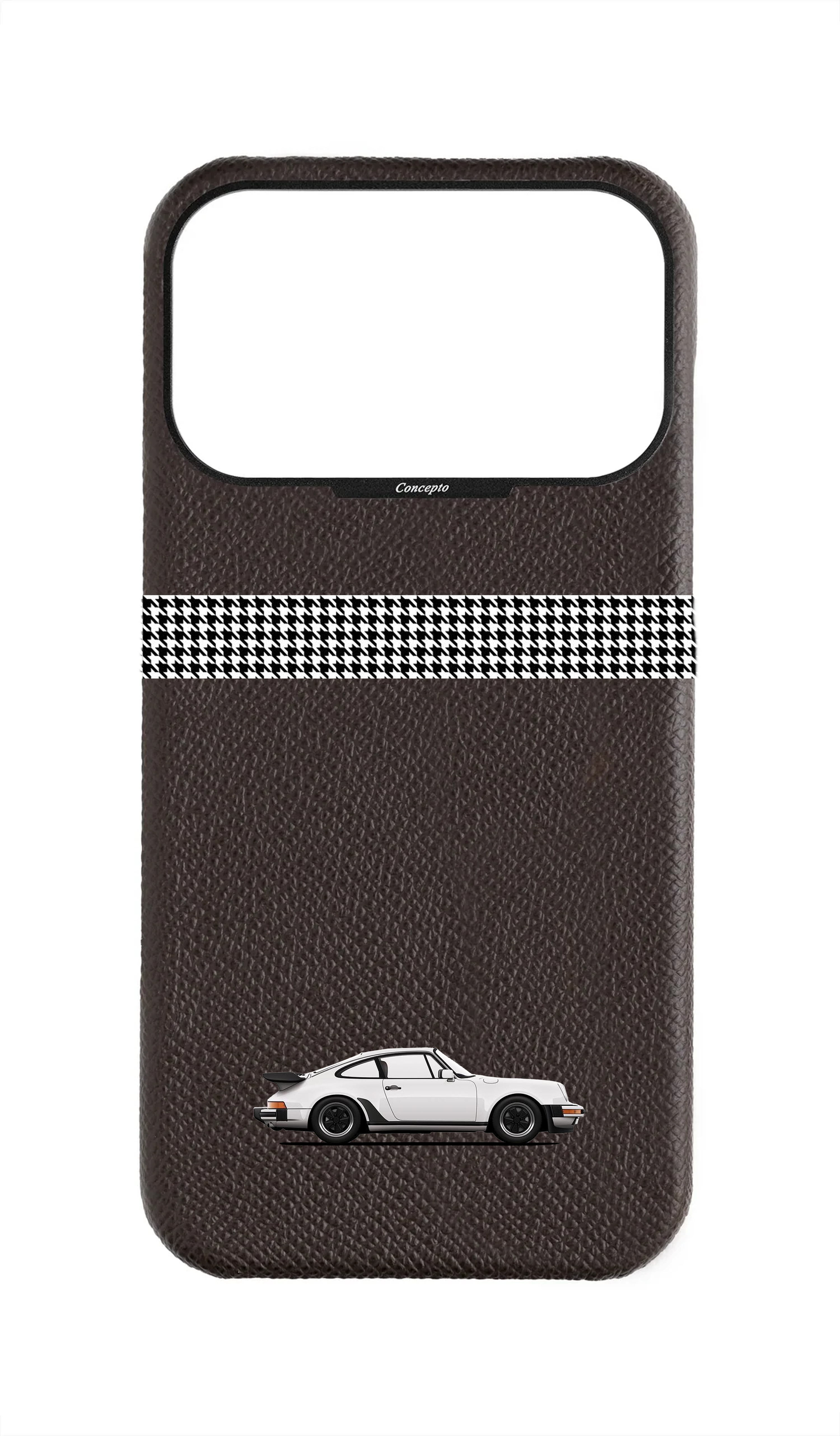 Brown Strapless Epsom Case - Retro Sport Design