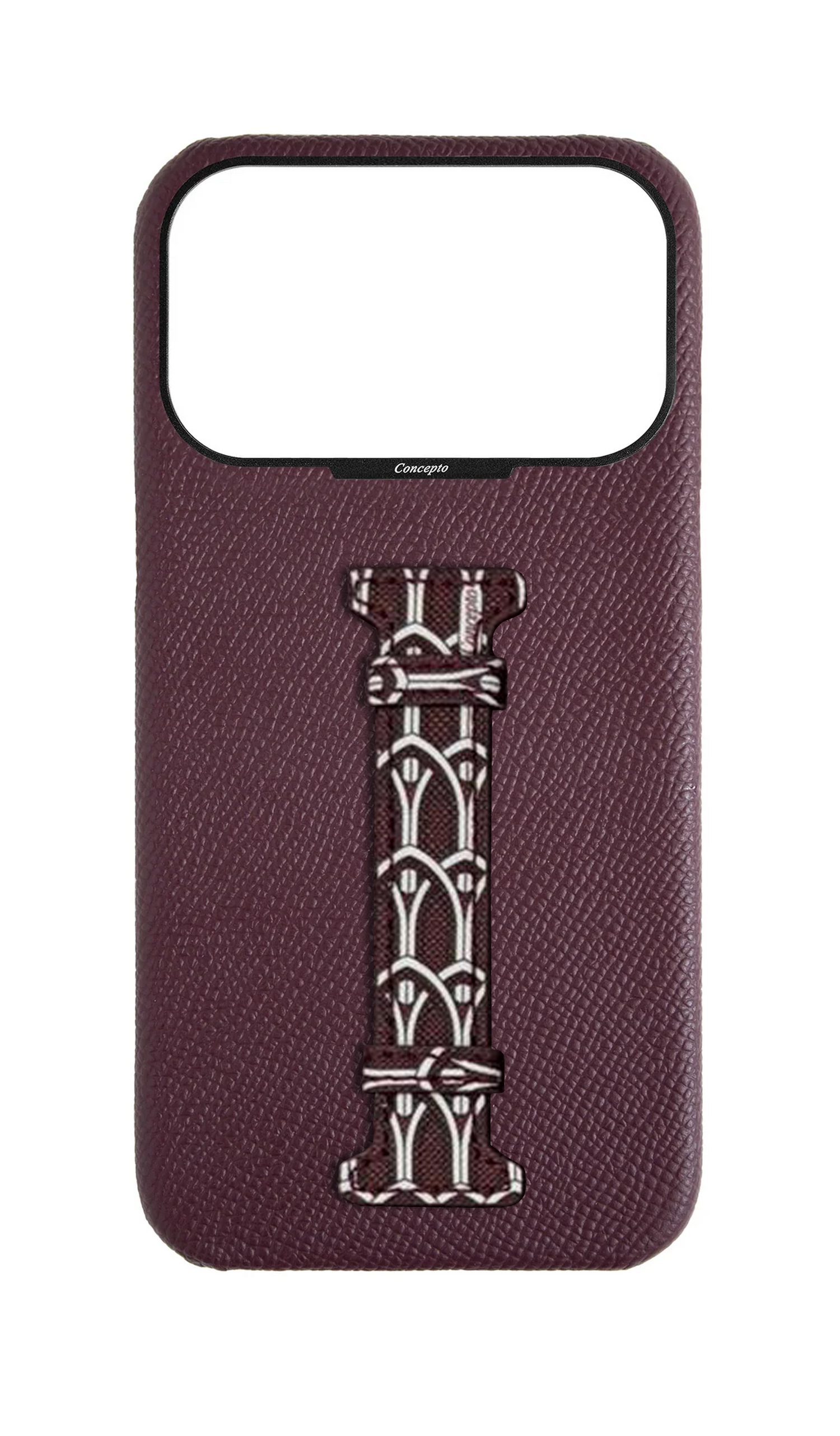 Maroon Monogram Middle Strap Case
