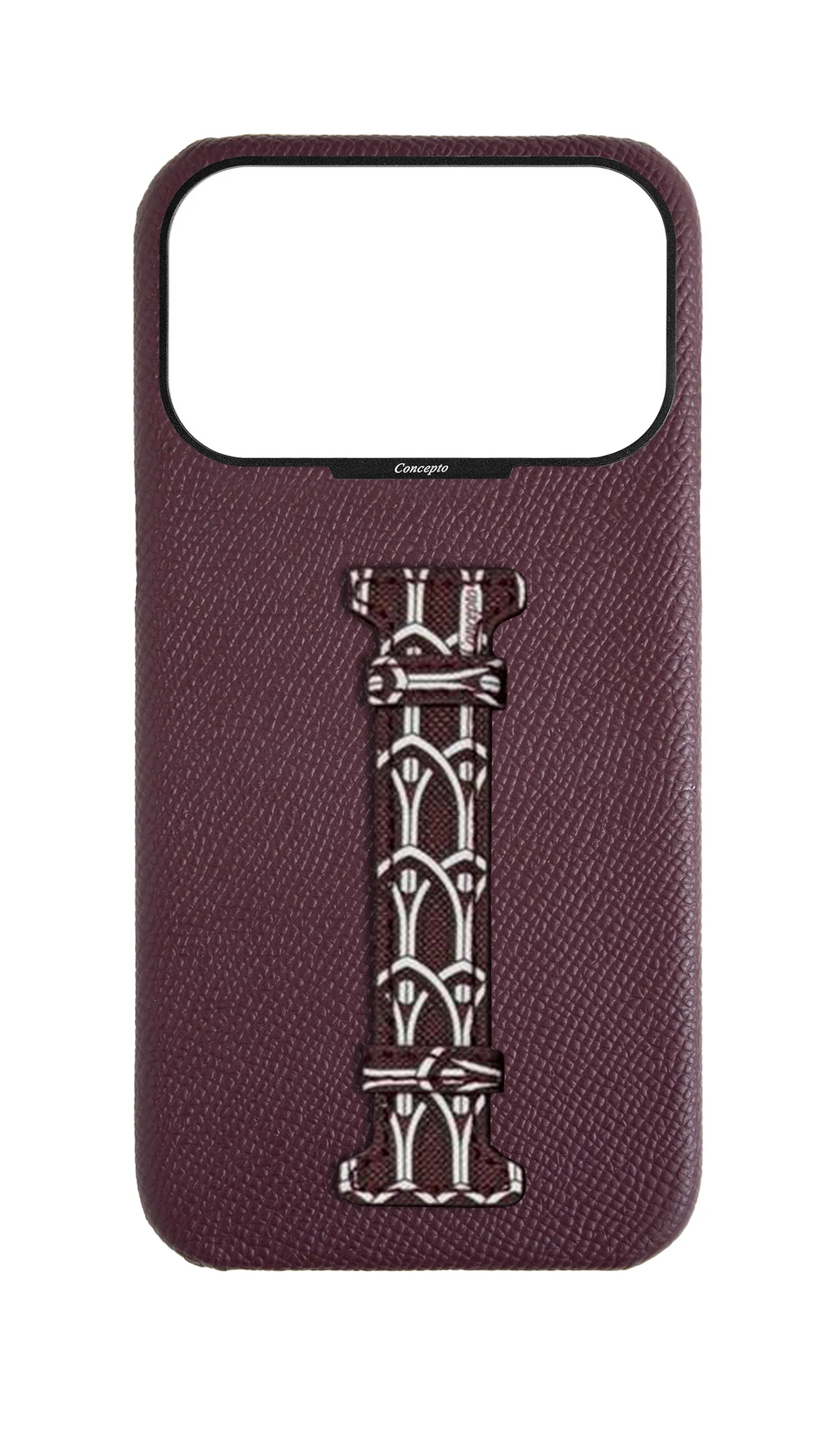 Maroon Monogram Middle Strap Case