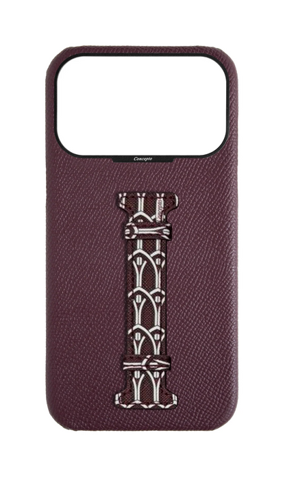 Maroon Monogram Middle Strap Case