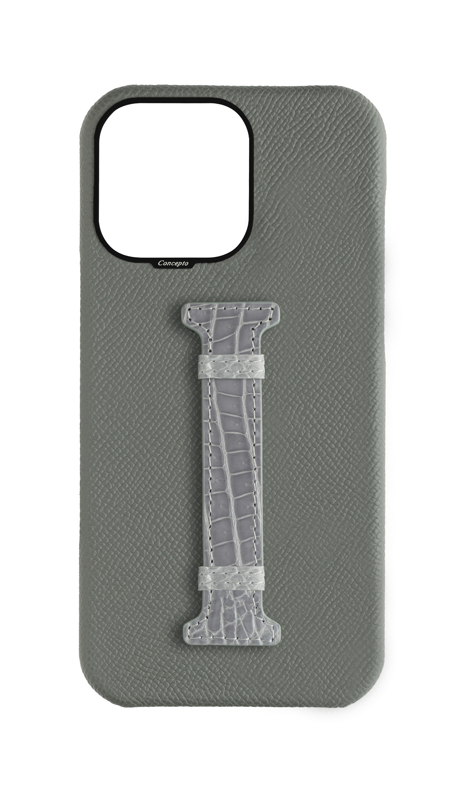 Grey Exotic Crocodile Middle Strap Case