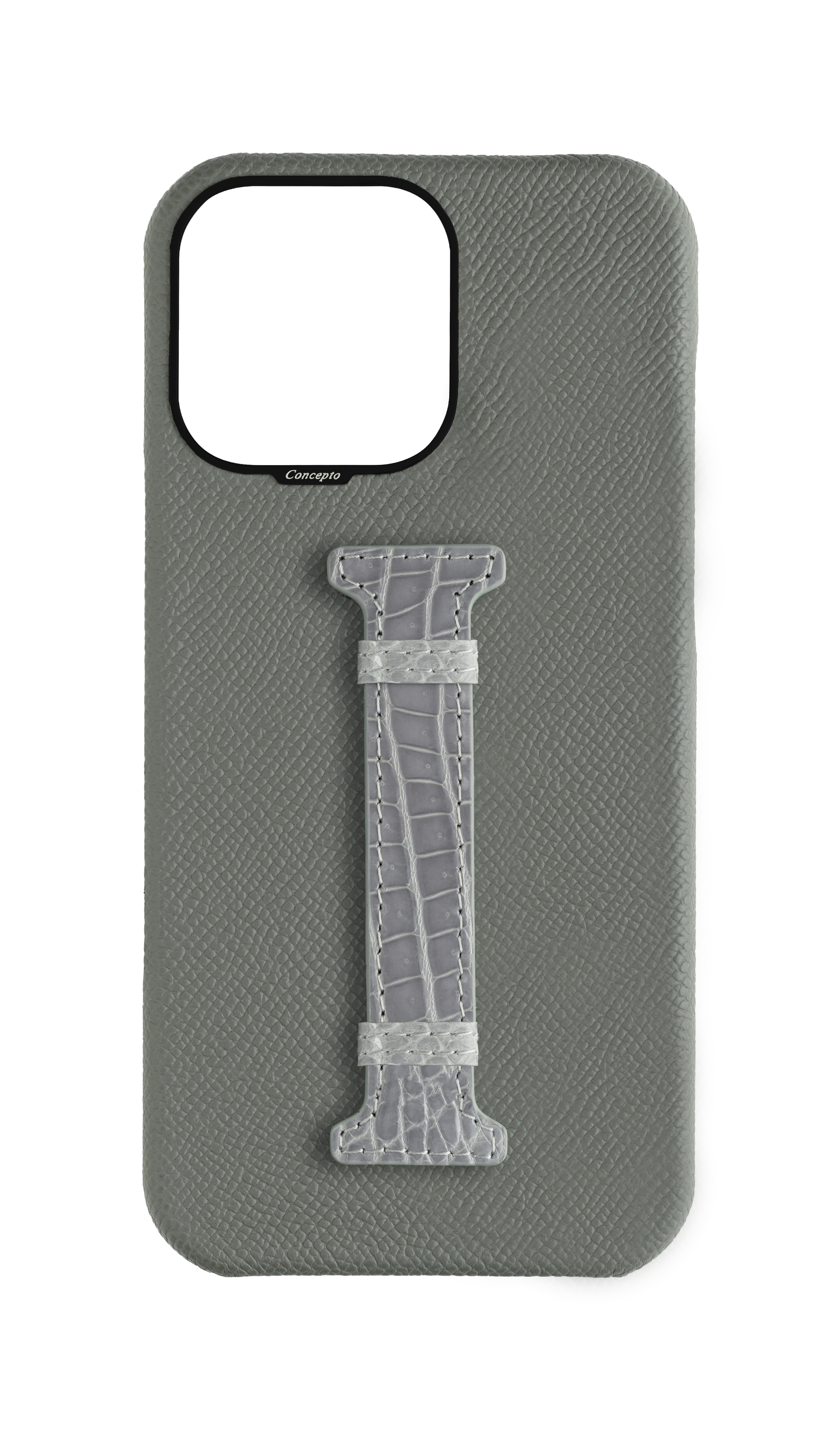 Grey Exotic Crocodile Middle Strap Case