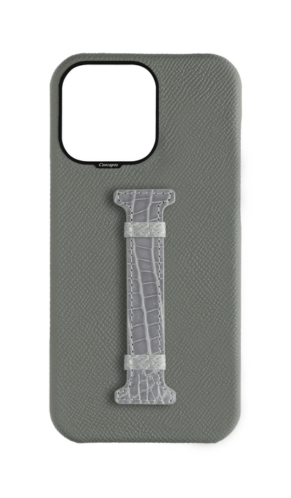 Grey Exotic Crocodile Middle Strap Case