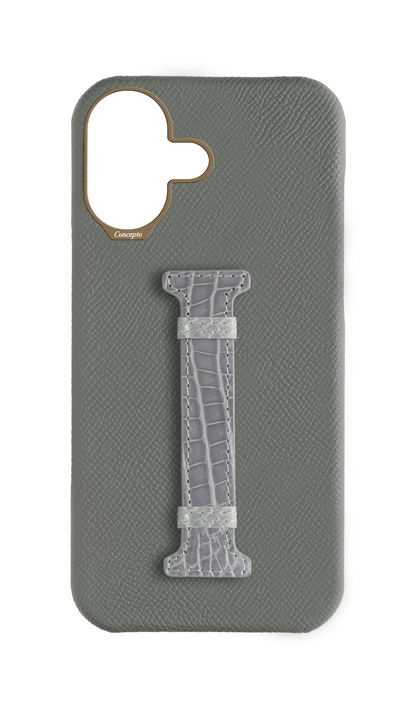 Grey Exotic Crocodile Middle Strap Case