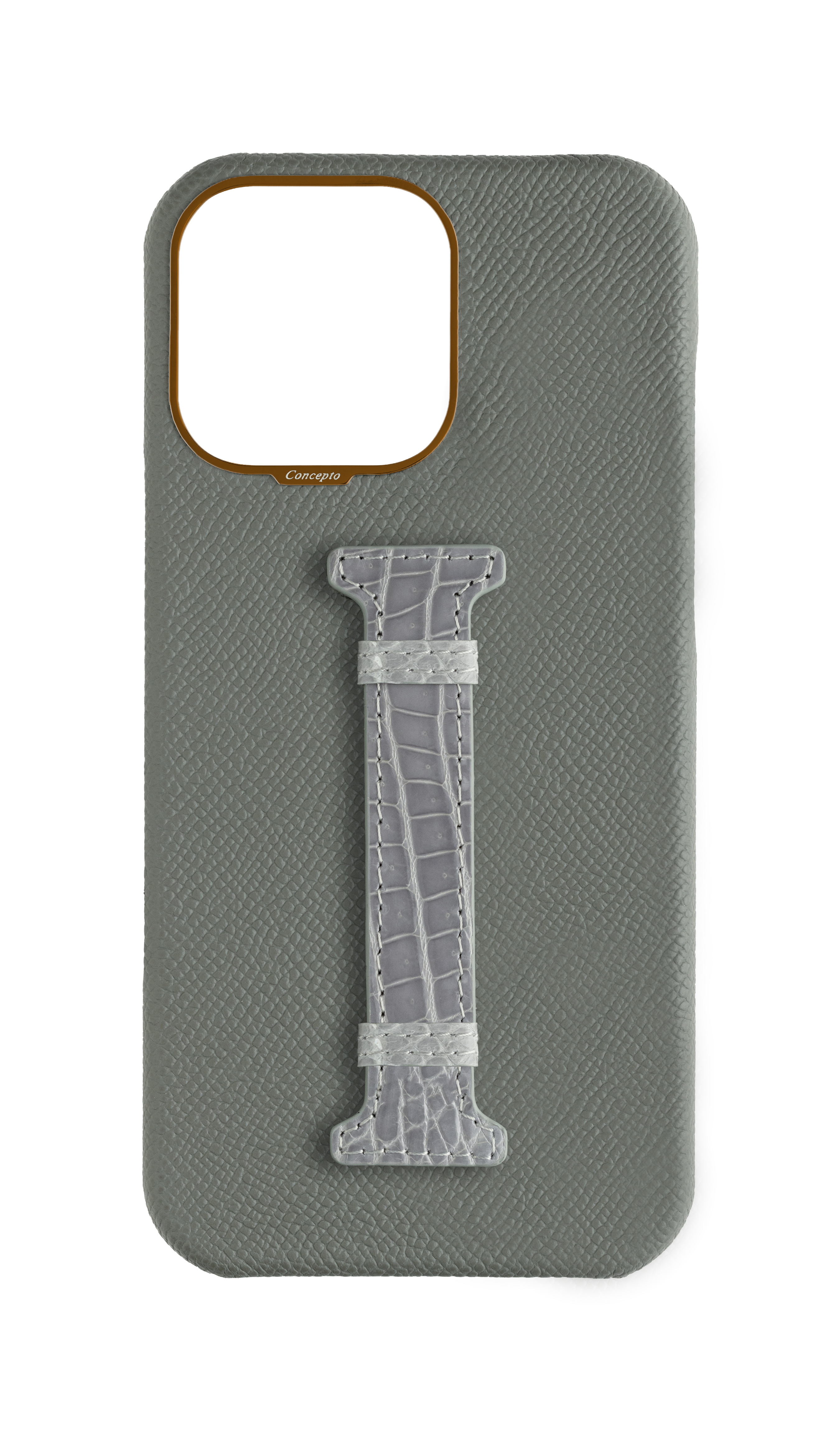 Grey Exotic Crocodile Middle Strap Case