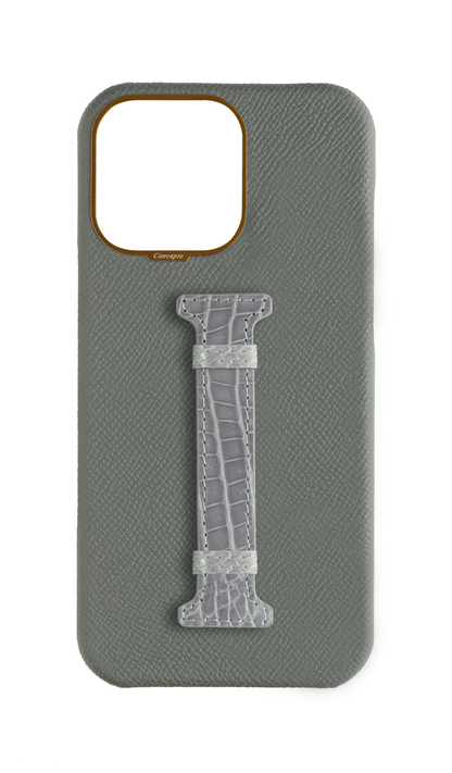 Grey Exotic Crocodile Middle Strap Case