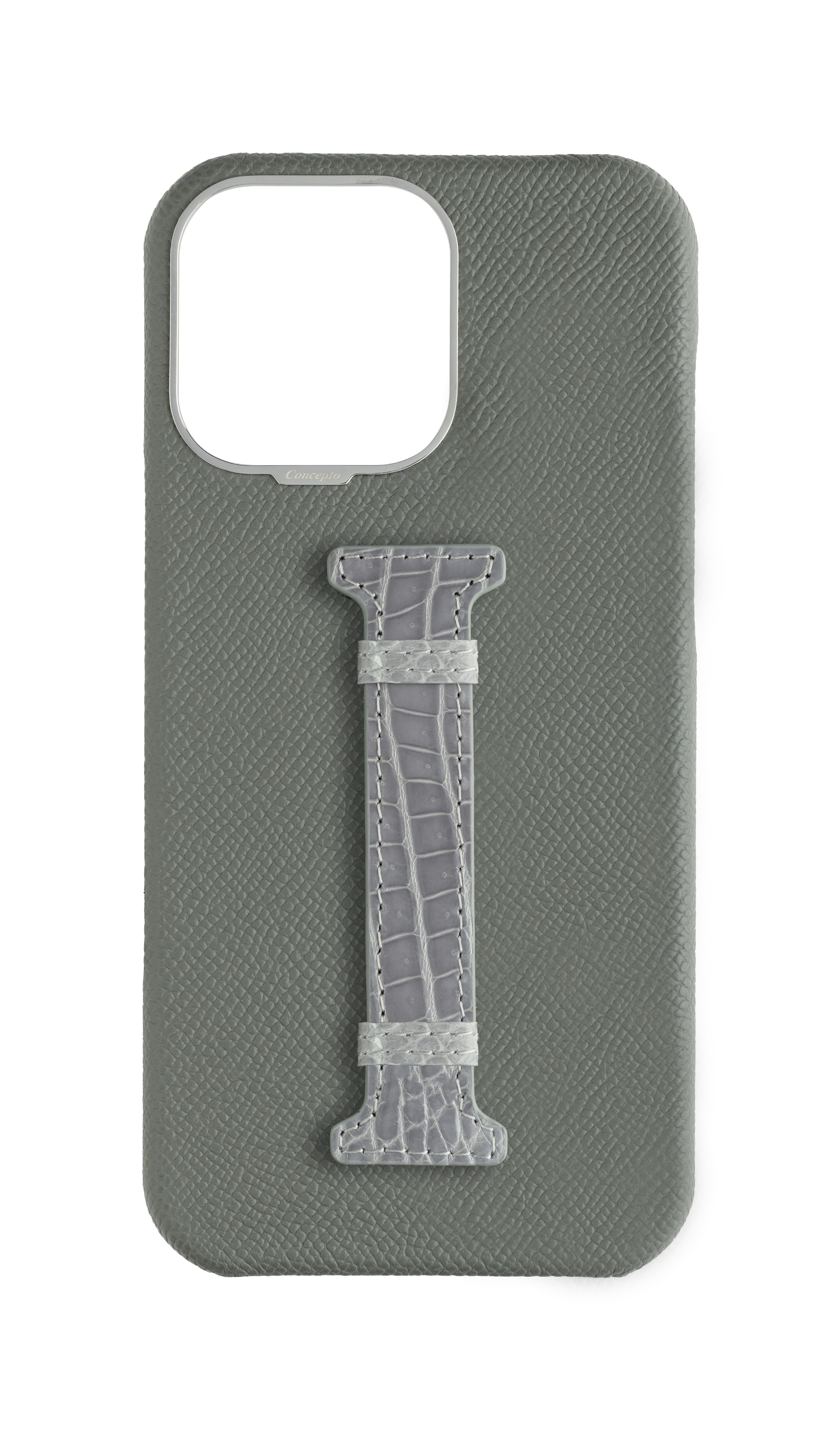 Grey Exotic Crocodile Middle Strap Case