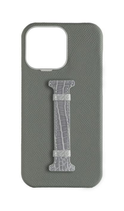 Grey Exotic Crocodile Middle Strap Case