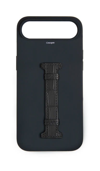 Black Silicon Middle Strap Case