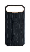 Matte Black Embossed Crocodile Case