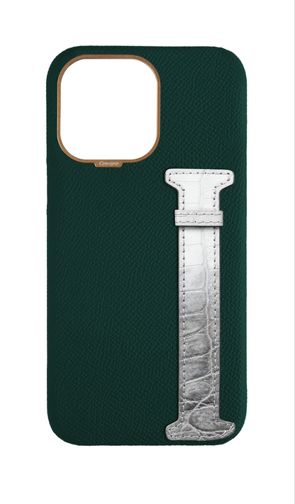 Green Himalayan Exotic Crocodile Side Strap Case