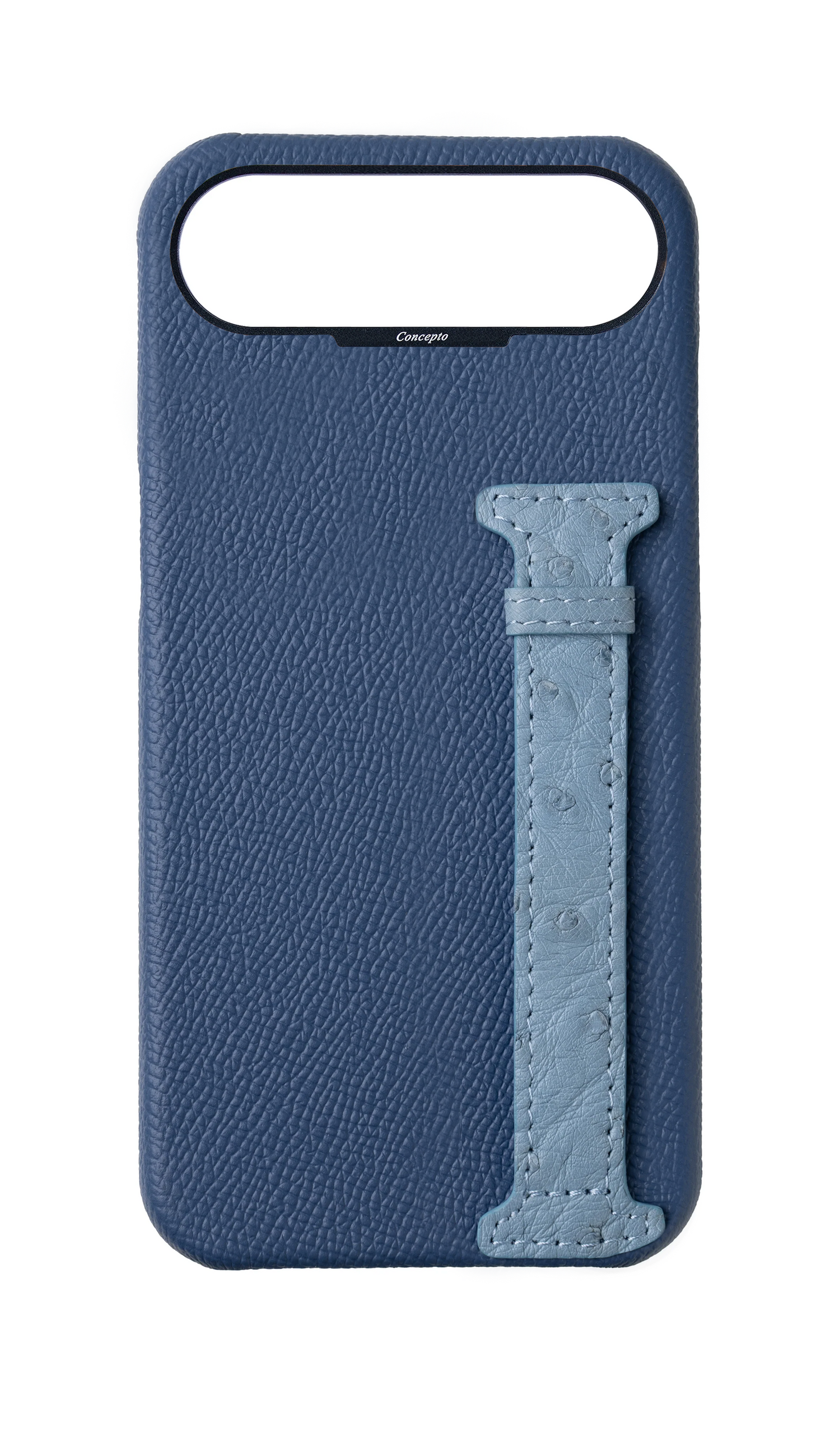 River Blue / Aqua Exotic Ostrich Side Strap Case