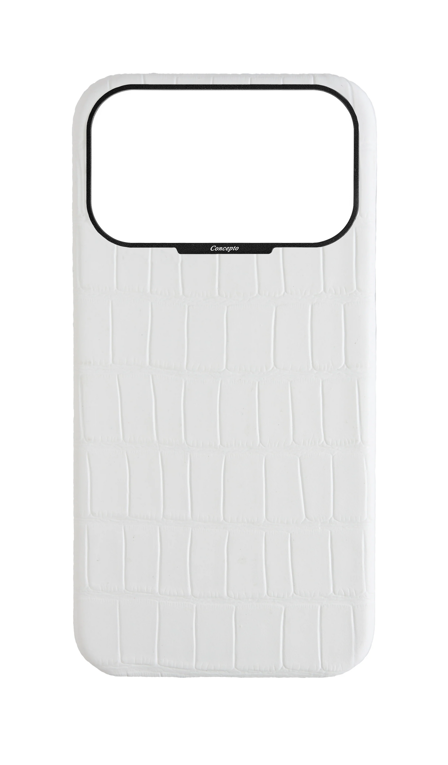 Matte White Strapless Embossed Crocodile Case