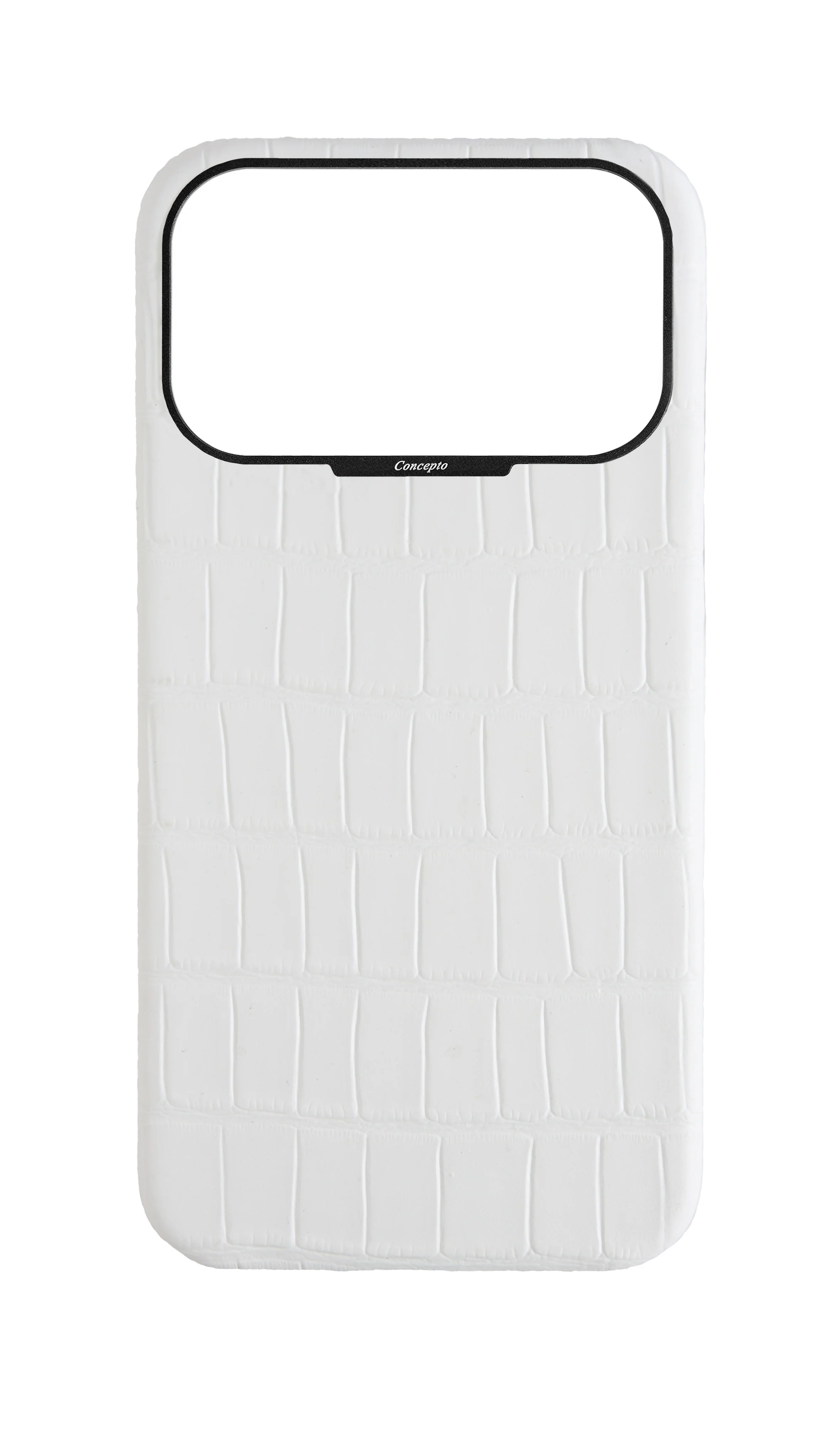 Matte White Strapless Embossed Crocodile Case
