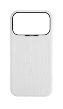 Matte White Strapless Embossed Crocodile Case