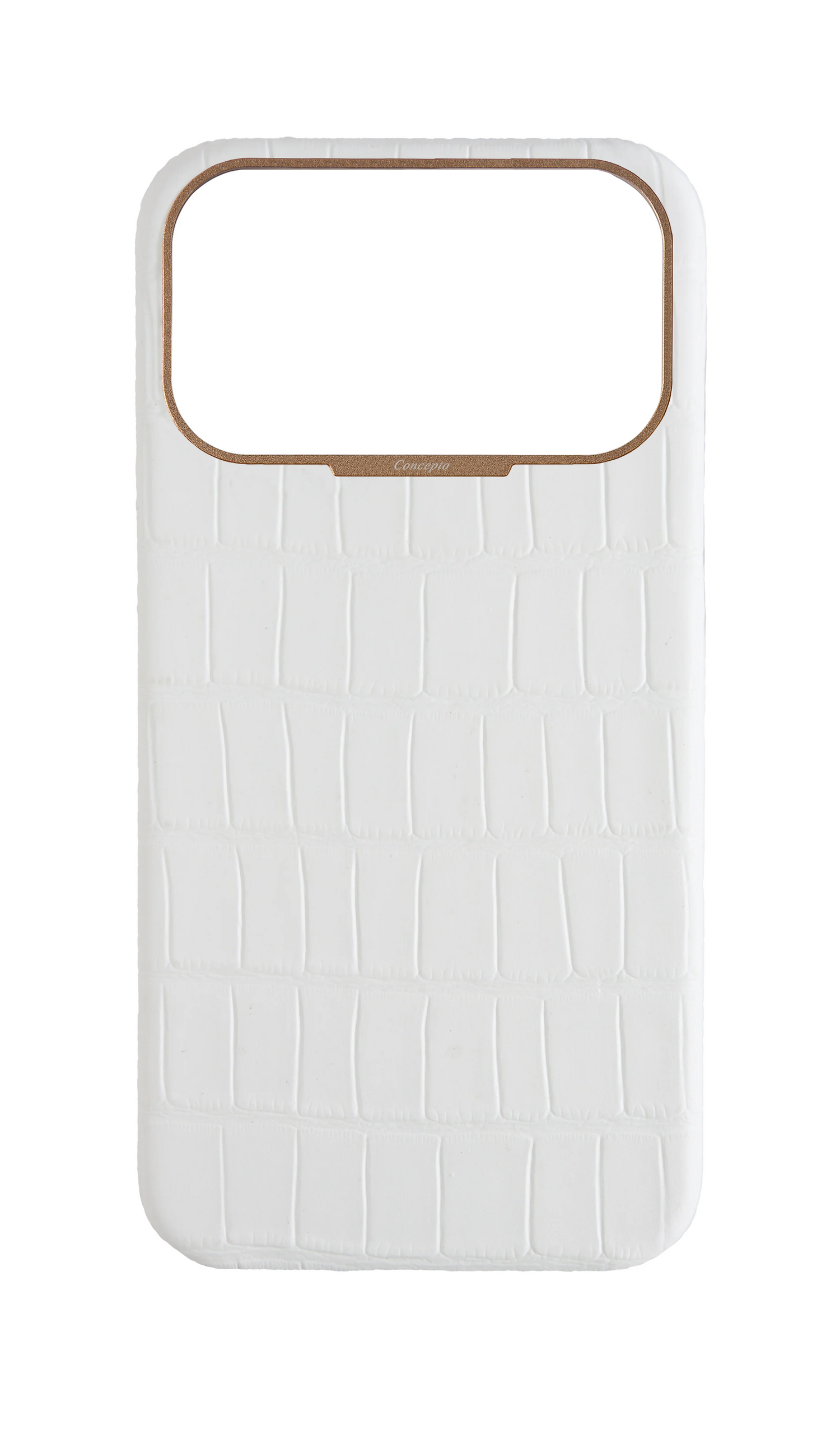 Matte White Strapless Embossed Crocodile Case