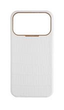 Matte White Strapless Embossed Crocodile Case