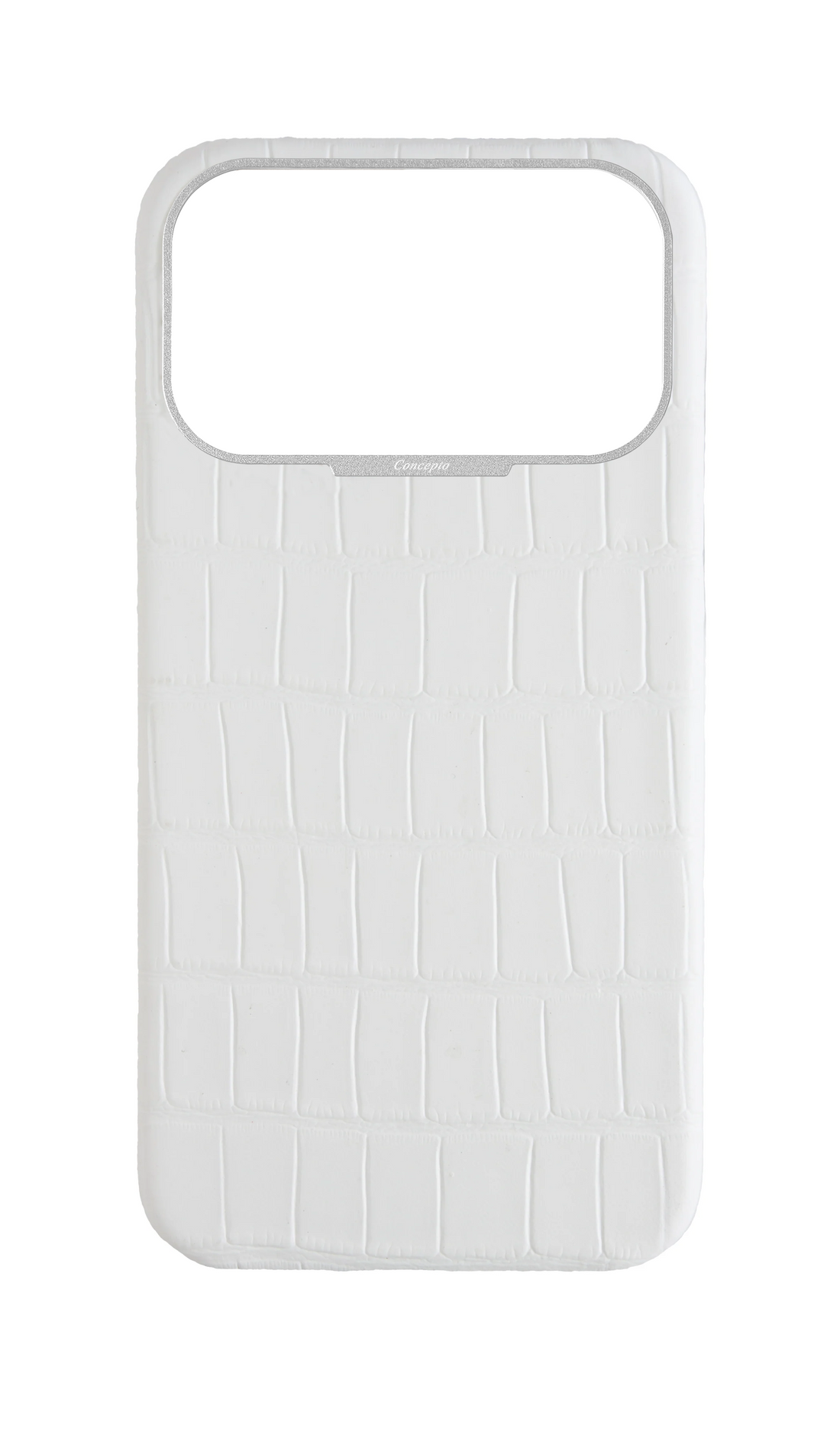 Matte White Strapless Embossed Crocodile Case