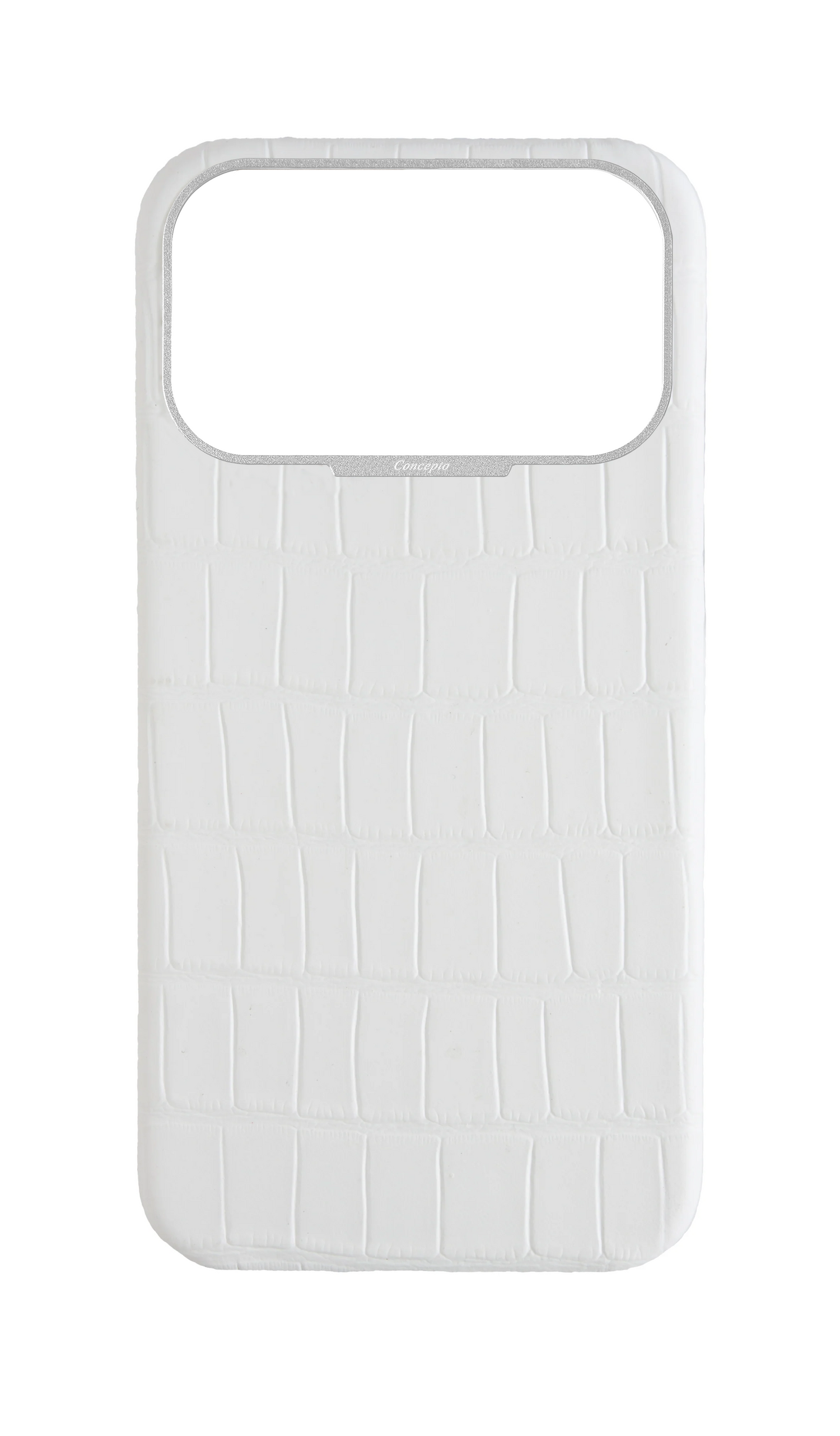 Matte White Strapless Embossed Crocodile Case