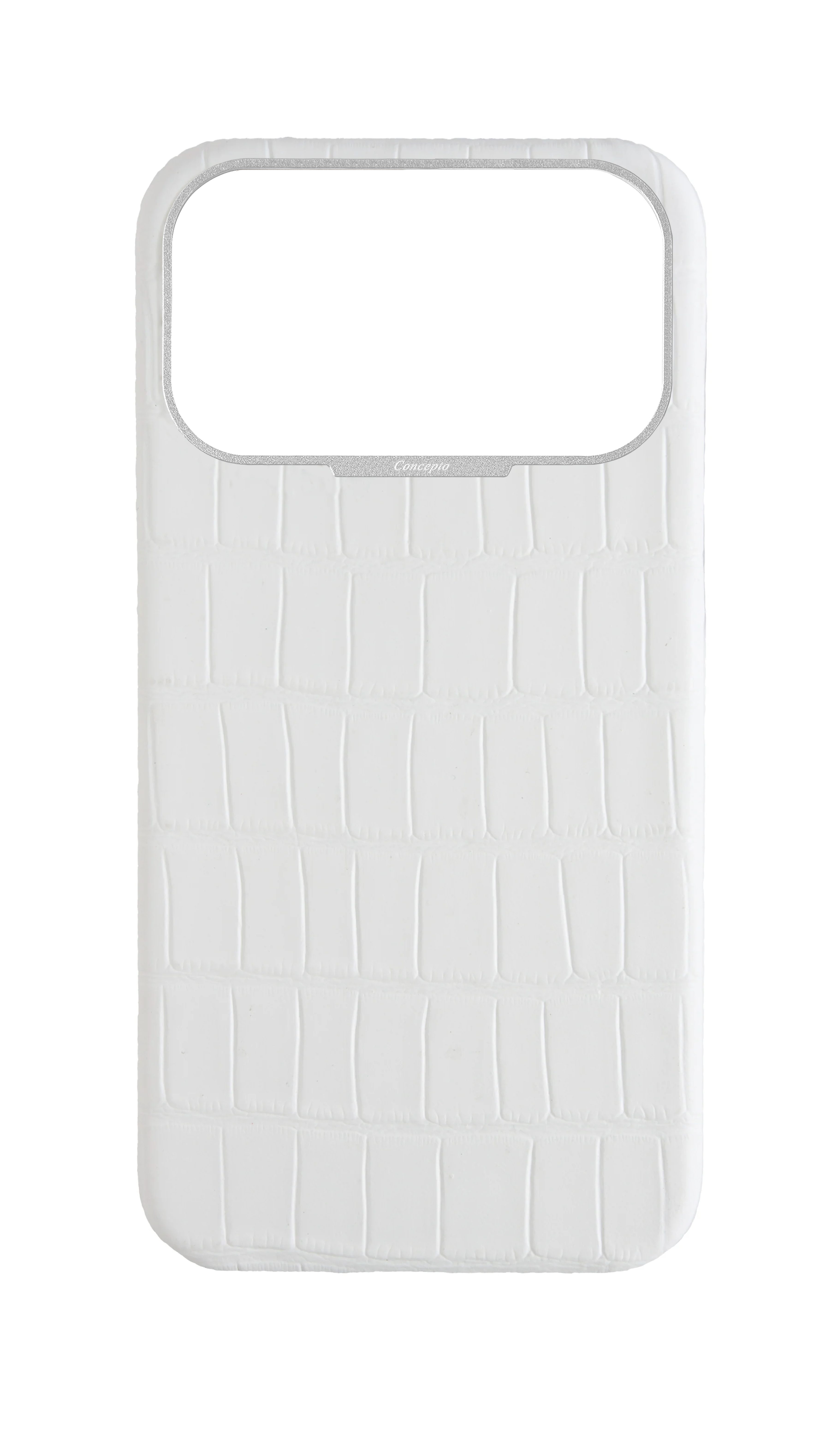 Matte White Strapless Embossed Crocodile Case