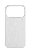 Matte White Strapless Embossed Crocodile Case