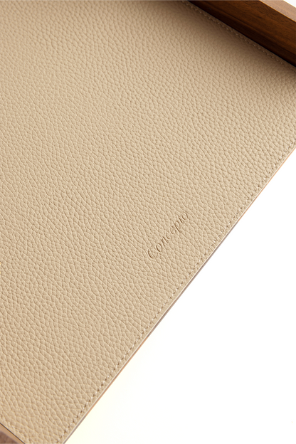 Classic Beige Leather Desk Mat
