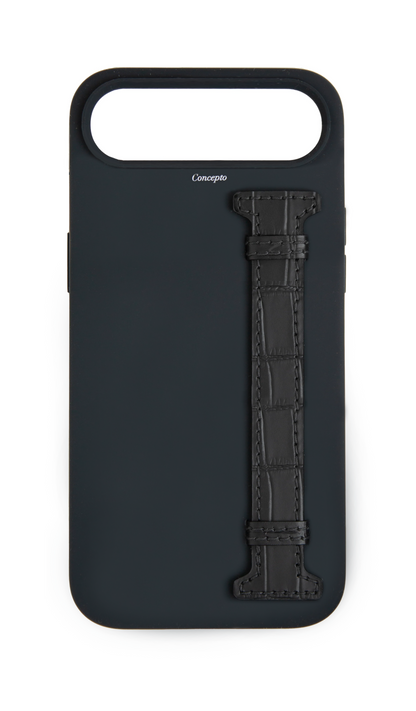 Black Silicon Side Strap Case